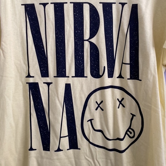 NWOT Nirvana yellow & black band T-shirt - Picture 2 of 4